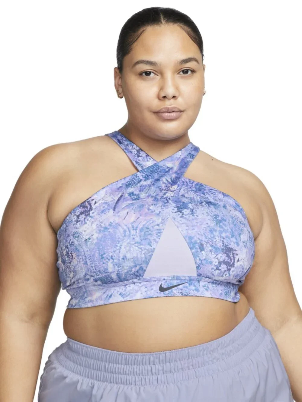 NWT Nike Dri-FIT Swoosh Medium-Support All-Over-Print Wrap Bra 1X